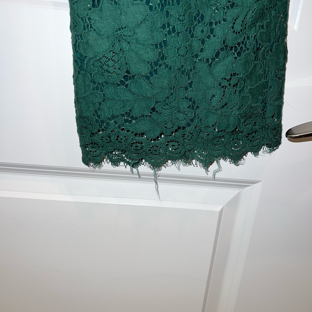 Equipment Dark Green Lace Cropped Pants - Picture 6 of 8